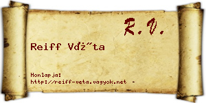 Reiff Véta névjegykártya